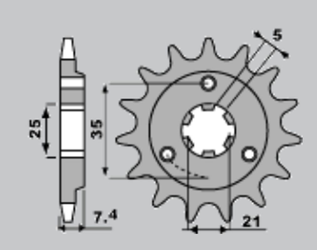 Sprocket front PBR 437 15 18NC (-1)